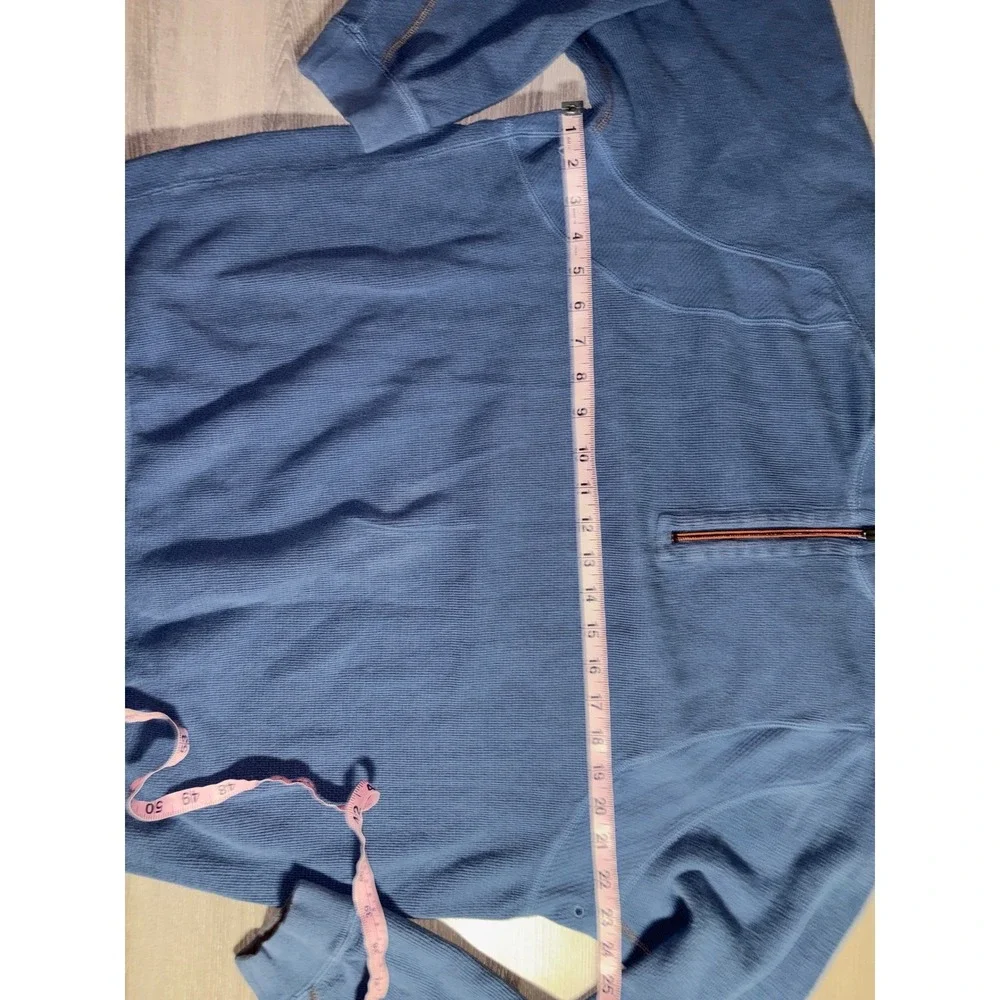 Tommy Bahama Mens Blue Waffle Knit Quarter Zip Pullover Sweater M Heritage